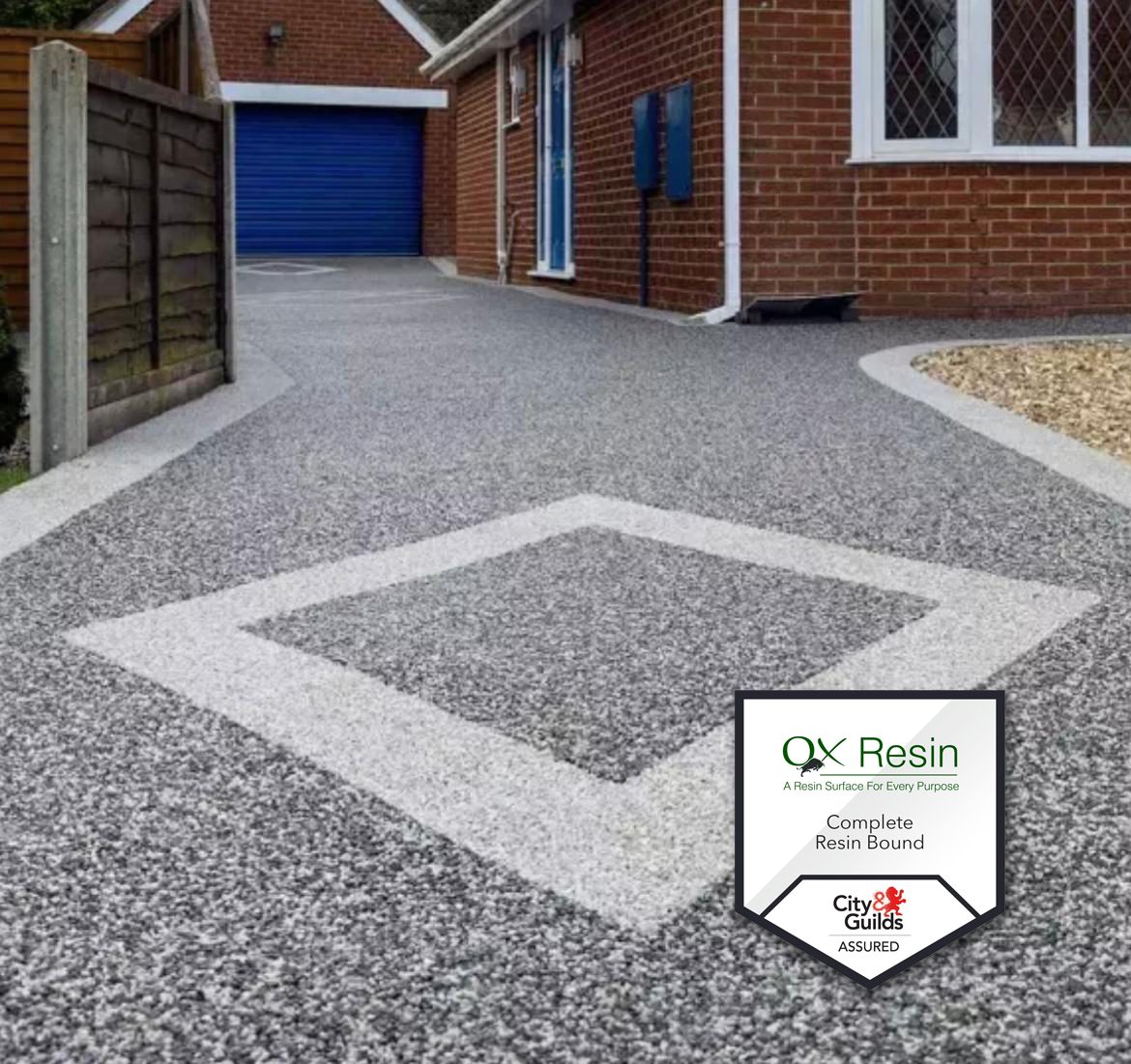 Resin driveway with square pattern OX Resin