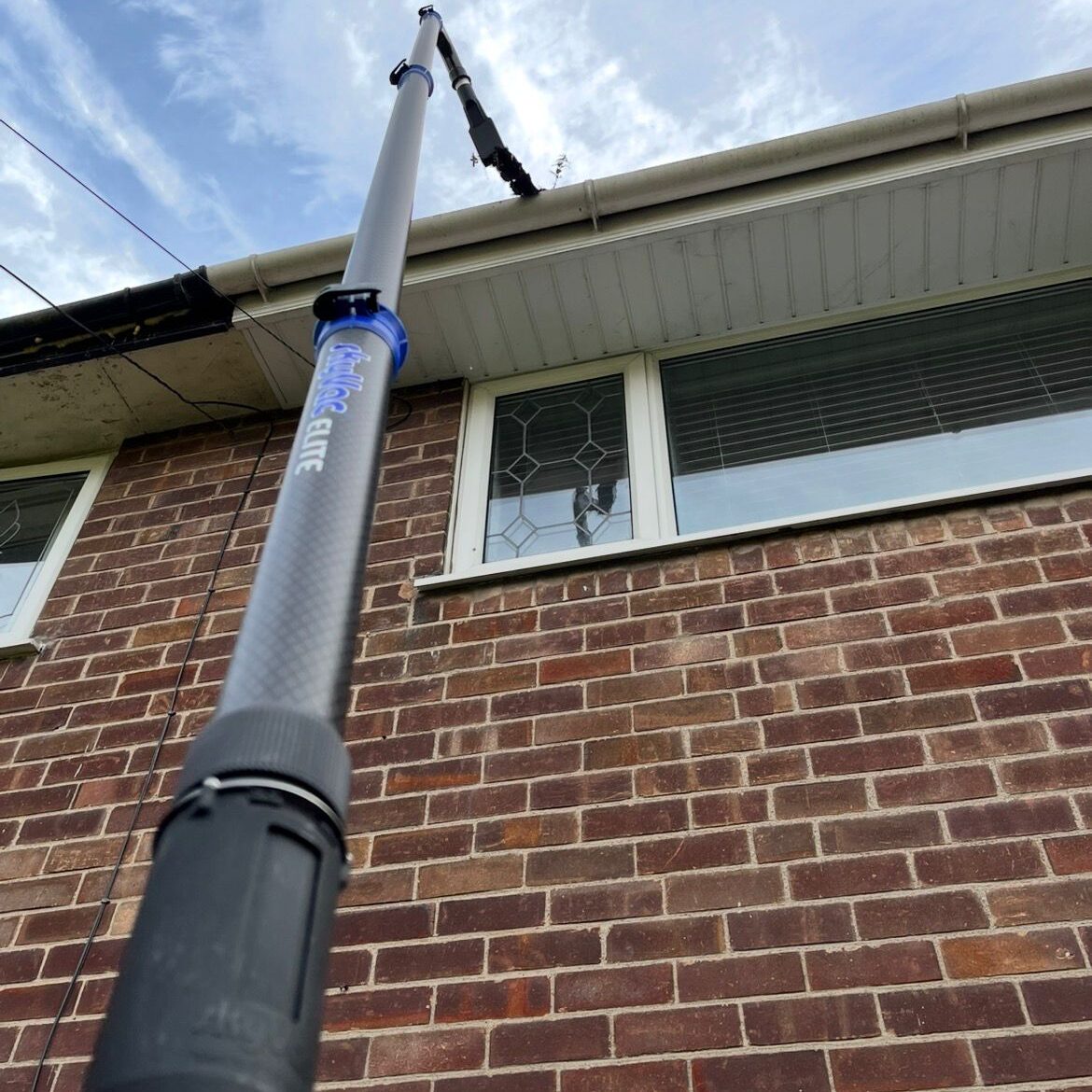 View from pole gutter cleaning